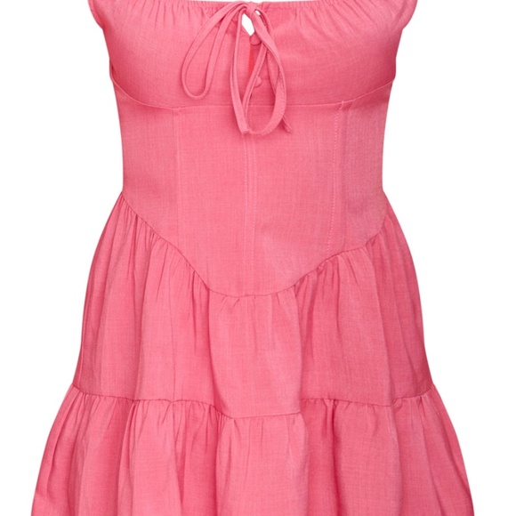 PrettyLittleThing Corset Detail Tie Shift Dress - Picture 4 of 4